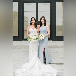 Azazie dusty blue size 4 bridesmaid dress